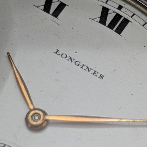 Around 1932 Vintage Longines pocket watch silver side hunter case works well